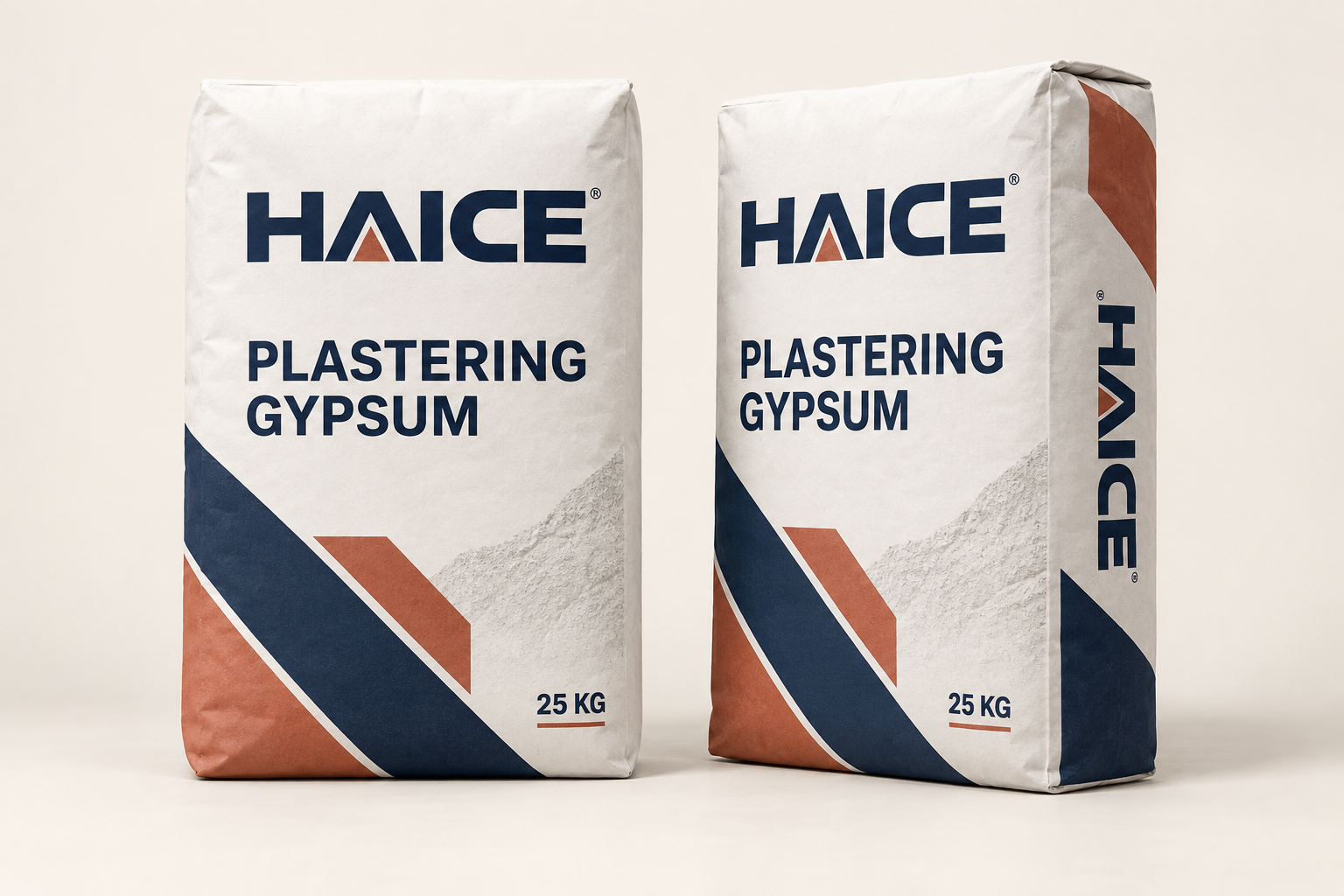 Bagged plastering gypsum for interior finishing